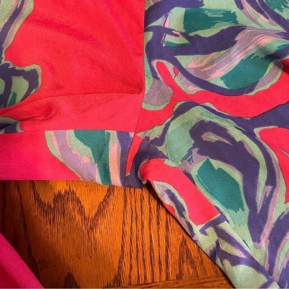 Lilly Pulitzer Graphic Colorful Palazzo Pull-on Pants Sz XS Flowy Lightweight